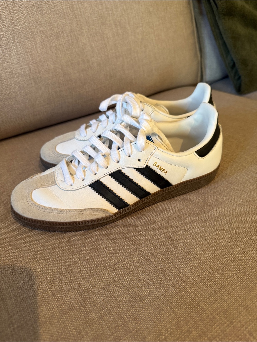 adidas Samba White Black with Gum Sole Sneakers